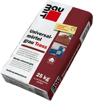 Baumit Universalmörtel grau für vielseitige Anwendungen, 25 kg Sack.