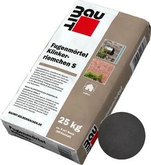 De Klinkerriemchen S voegmortel is verkrijgbaar in papieren zakken van 25 kg in de kleur zwart.