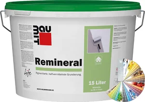 Remineral primer is verkrijgbaar in plastic emmers van 15 liter in pasteltinten.