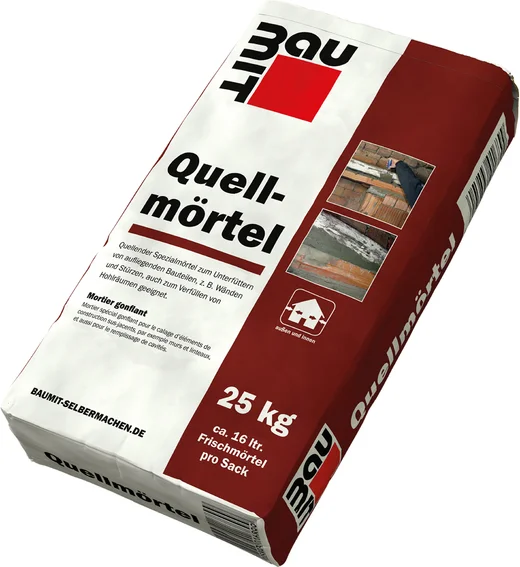 Baumit zwelmortel is verkrijgbaar in papieren zakken van 25 kg.