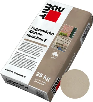 De voegmortel Klinkerriemchen F is verkrijgbaar in de kleur Sandhell in papieren zakken van 25 kg.