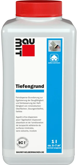 Baumit Tiefengrund is verkrijgbaar in 5 liter kunststof bussen.