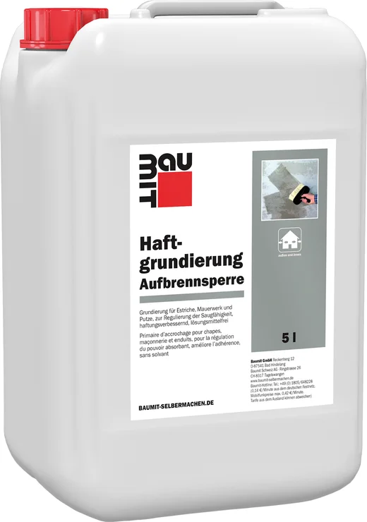 Die Baumit Haftgrundierung ist im 1 l und 5 l Kunststoffkanister erh&auml;ltlich.