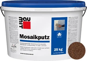 Baumit mozaïekpleister is verkrijgbaar in de kleur M 314 Ararat in emmers van 25 kg.