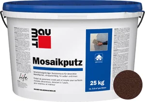 Baumit mozaïekpleister is verkrijgbaar in de kleur M 317 El Capitan in een emmer van 25 kg.